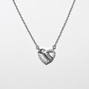 Sterling Silver CZ Heart Pendant Necklace